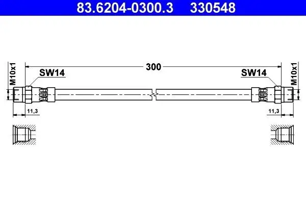 Bremsschlauch Hinterachse ATE 83.6204-0300.3