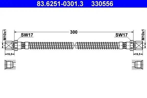 Bremsschlauch Vorderachse ATE 83.6251-0301.3
