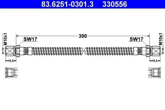 Bremsschlauch Vorderachse ATE 83.6251-0301.3 Bild Bremsschlauch Vorderachse ATE 83.6251-0301.3