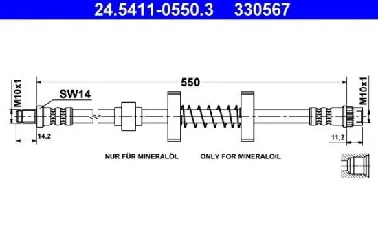 Bremsschlauch ATE 24.5411-0550.3 Bild Bremsschlauch ATE 24.5411-0550.3
