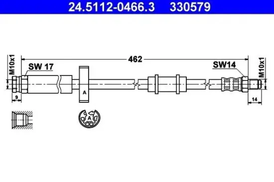 Bremsschlauch ATE 24.5112-0466.3 Bild Bremsschlauch ATE 24.5112-0466.3