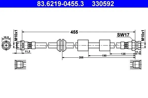 Bremsschlauch ATE 83.6219-0455.3