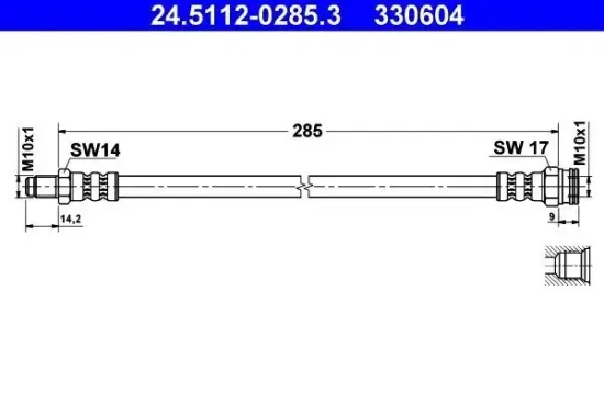 Bremsschlauch ATE 24.5112-0285.3 Bild Bremsschlauch ATE 24.5112-0285.3