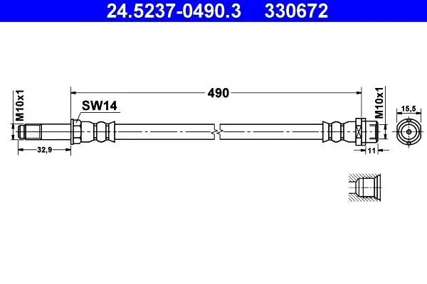 Bremsschlauch ATE 24.5237-0490.3