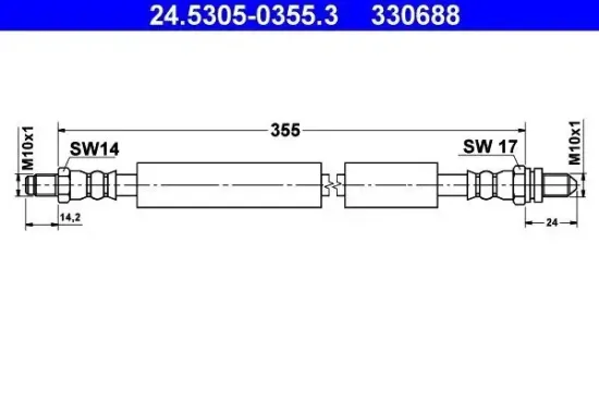Bremsschlauch ATE 24.5305-0355.3 Bild Bremsschlauch ATE 24.5305-0355.3