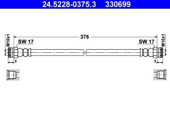 Bremsschlauch ATE 24.5228-0375.3 Bild Bremsschlauch ATE 24.5228-0375.3