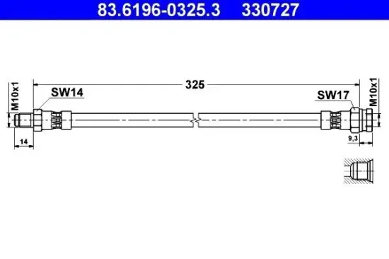 Bremsschlauch ATE 83.6196-0325.3 Bild Bremsschlauch ATE 83.6196-0325.3