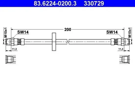 Bremsschlauch ATE 83.6224-0200.3 Bild Bremsschlauch ATE 83.6224-0200.3