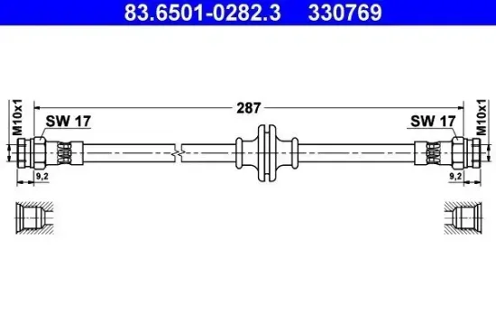 Bremsschlauch ATE 83.6501-0282.3 Bild Bremsschlauch ATE 83.6501-0282.3