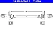 Bremsschlauch Hinterachse ATE 24.5205-0205.3