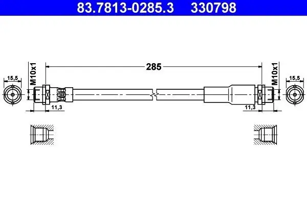 Bremsschlauch Vorderachse ATE 83.7813-0285.3
