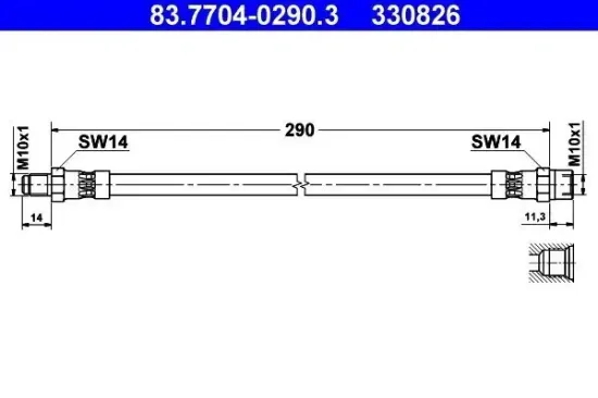 Bremsschlauch ATE 83.7704-0290.3 Bild Bremsschlauch ATE 83.7704-0290.3