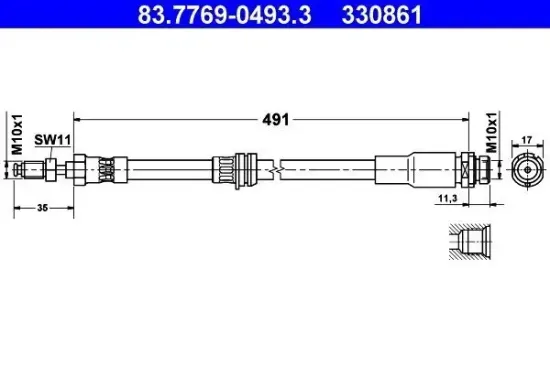 Bremsschlauch ATE 83.7769-0493.3 Bild Bremsschlauch ATE 83.7769-0493.3