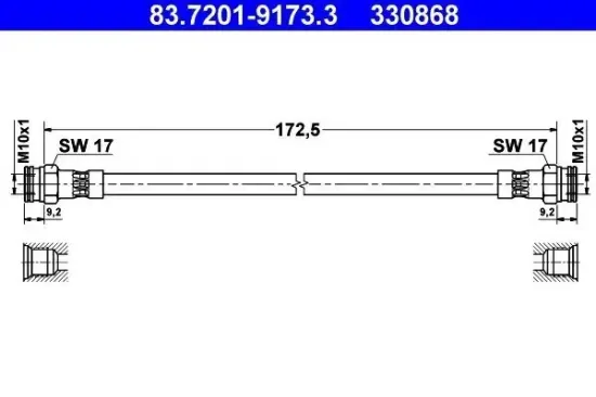 Bremsschlauch ATE 83.7201-9173.3 Bild Bremsschlauch ATE 83.7201-9173.3