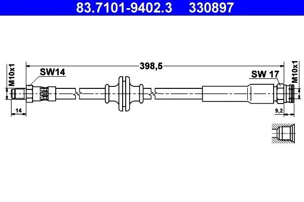 Bremsschlauch Vorderachse ATE 83.7101-9402.3