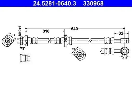 Bremsschlauch ATE 24.5281-0640.3 Bild Bremsschlauch ATE 24.5281-0640.3
