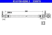 Bremsschlauch ATE 83.6150-0206.3