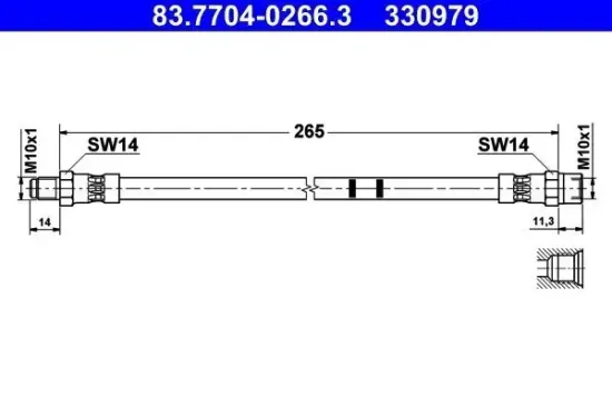 Bremsschlauch ATE 83.7704-0266.3 Bild Bremsschlauch ATE 83.7704-0266.3