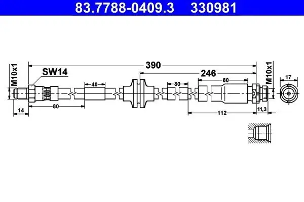 Bremsschlauch ATE 83.7788-0409.3