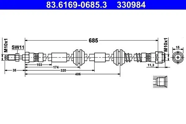 Bremsschlauch ATE 83.6169-0685.3