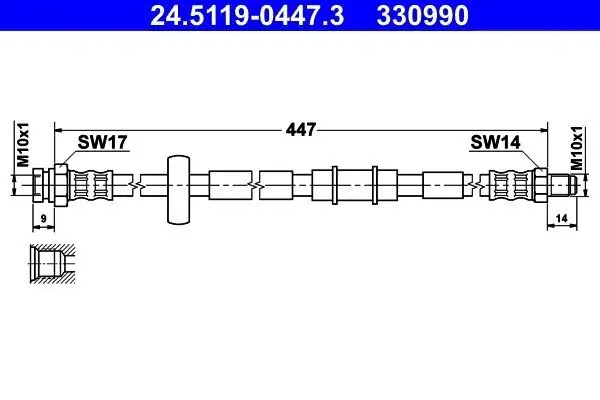 Bremsschlauch Vorderachse ATE 24.5119-0447.3