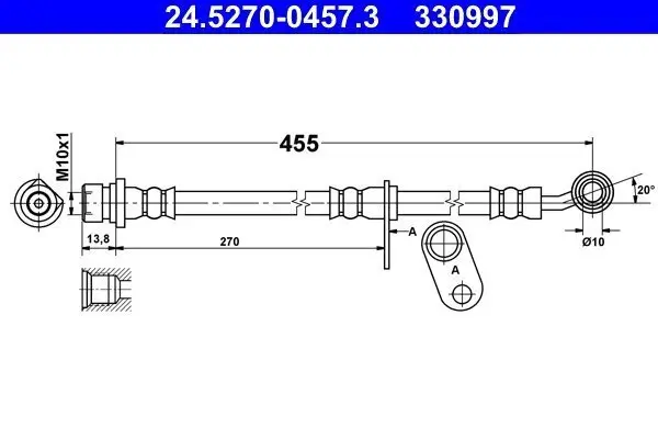 Bremsschlauch Vorderachse links ATE 24.5270-0457.3
