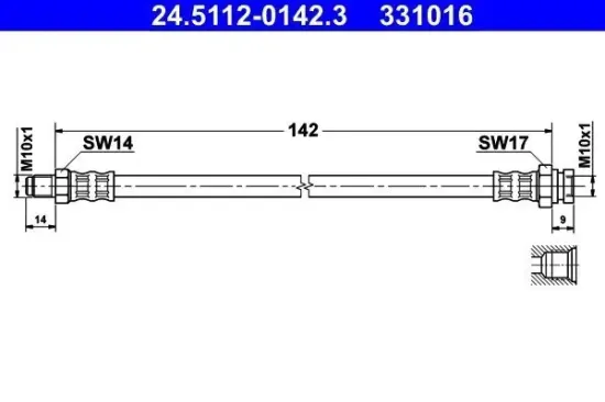 Bremsschlauch ATE 24.5112-0142.3 Bild Bremsschlauch ATE 24.5112-0142.3