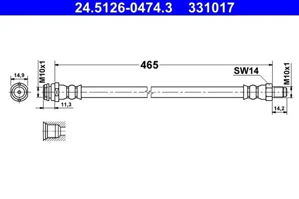 Bremsschlauch ATE 24.5126-0474.3