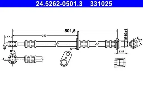 Bremsschlauch ATE 24.5262-0501.3 Bild Bremsschlauch ATE 24.5262-0501.3