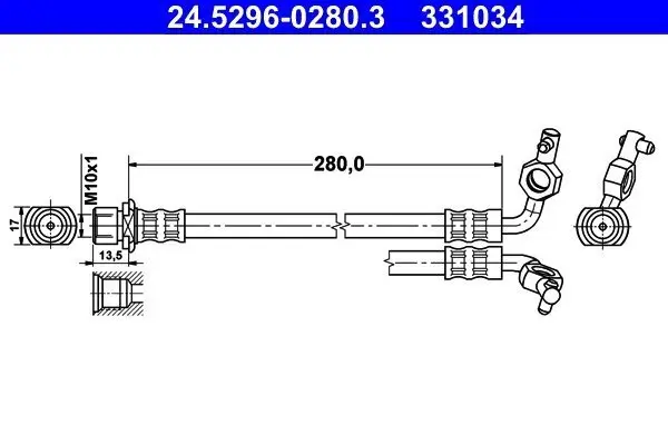 Bremsschlauch ATE 24.5296-0280.3