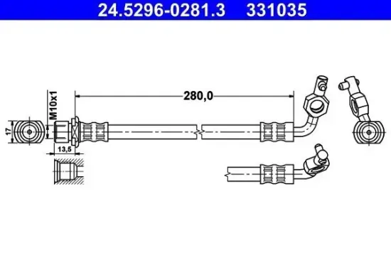 Bremsschlauch Hinterachse rechts ATE 24.5296-0281.3 Bild Bremsschlauch Hinterachse rechts ATE 24.5296-0281.3