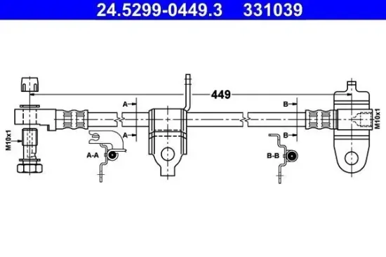 Bremsschlauch ATE 24.5299-0449.3 Bild Bremsschlauch ATE 24.5299-0449.3