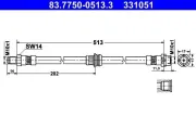 Bremsschlauch Hinterachse ATE 83.7750-0513.3