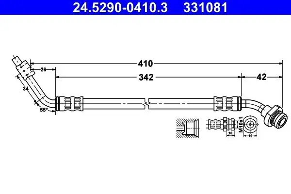 Bremsschlauch ATE 24.5290-0410.3