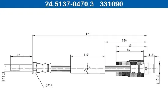 Bremsschlauch ATE 24.5137-0470.3 Bild Bremsschlauch ATE 24.5137-0470.3