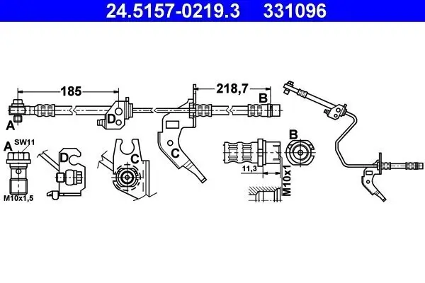 Bremsschlauch Hinterachse rechts ATE 24.5157-0219.3