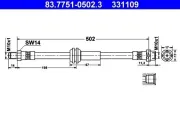 Bremsschlauch Vorderachse ATE 83.7751-0502.3