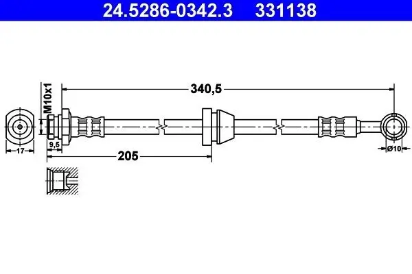 Bremsschlauch ATE 24.5286-0342.3