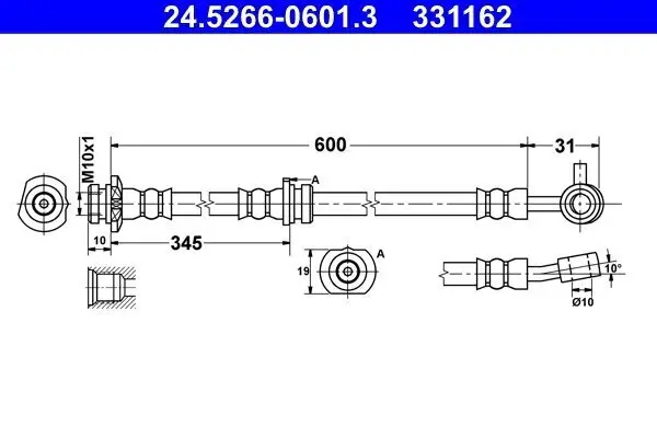 Bremsschlauch ATE 24.5266-0601.3