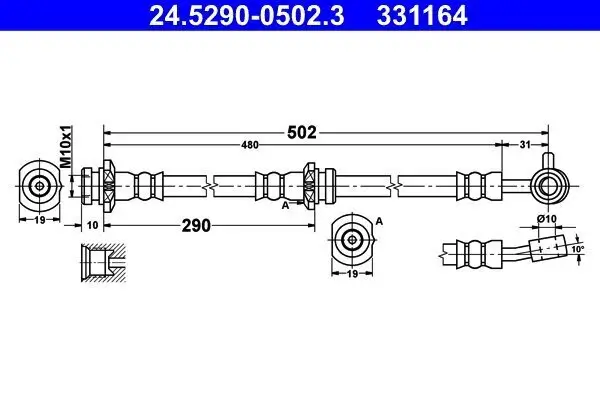 Bremsschlauch ATE 24.5290-0502.3