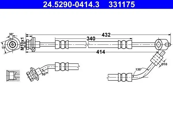 Bremsschlauch ATE 24.5290-0414.3