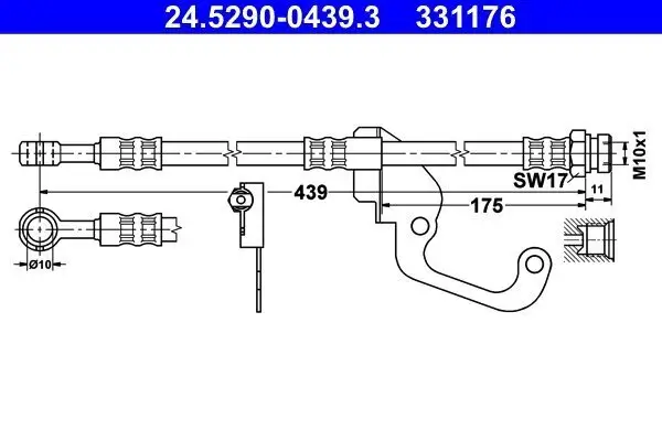 Bremsschlauch Vorderachse links ATE 24.5290-0439.3