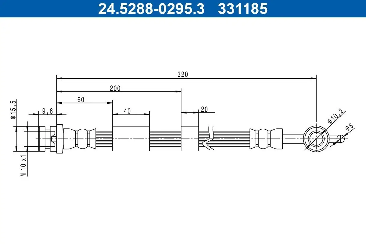 Bremsschlauch Hinterachse ATE 24.5288-0295.3