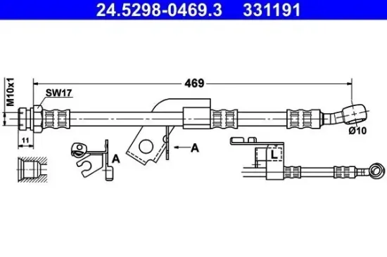 Bremsschlauch ATE 24.5298-0469.3 Bild Bremsschlauch ATE 24.5298-0469.3