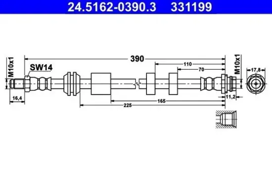 Bremsschlauch ATE 24.5162-0390.3 Bild Bremsschlauch ATE 24.5162-0390.3