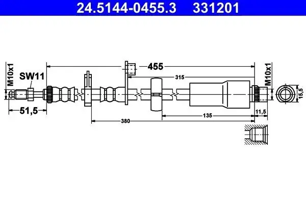 Bremsschlauch ATE 24.5144-0455.3