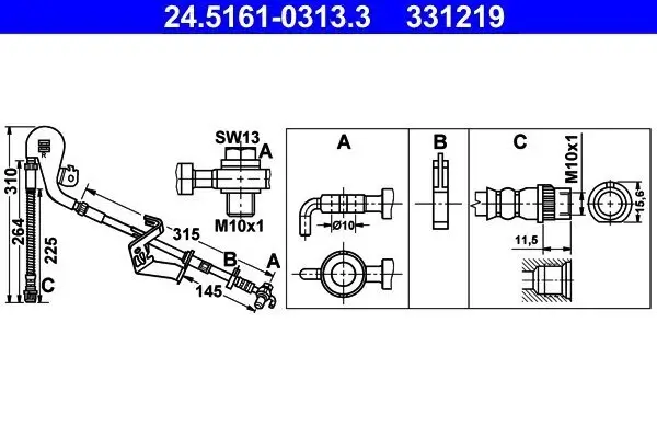 Bremsschlauch ATE 24.5161-0313.3