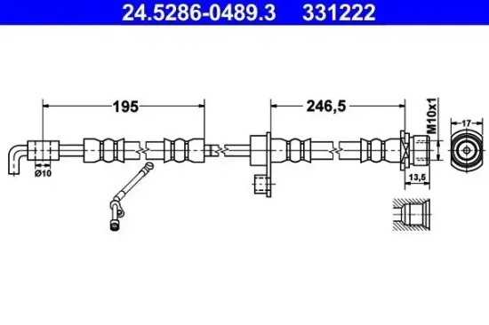Bremsschlauch ATE 24.5286-0489.3 Bild Bremsschlauch ATE 24.5286-0489.3