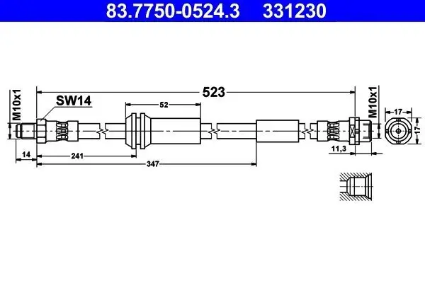 Bremsschlauch Vorderachse ATE 83.7750-0524.3