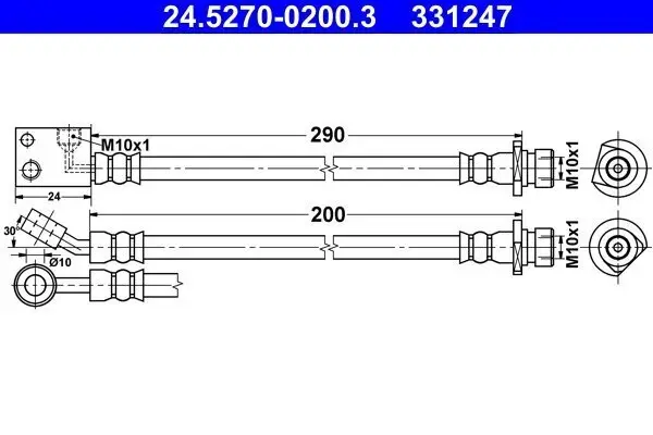 Bremsschlauch Hinterachse links ATE 24.5270-0200.3
